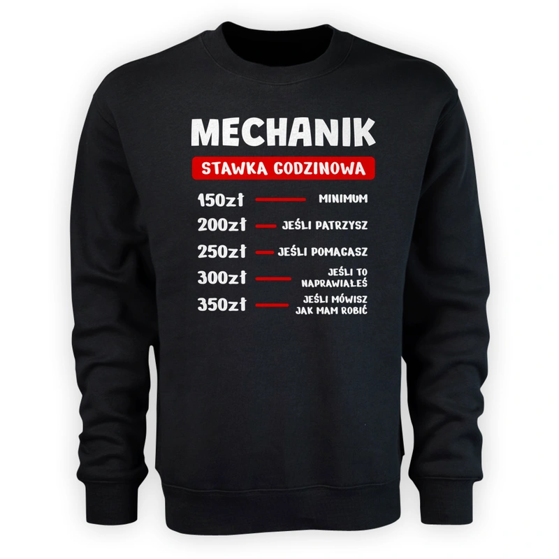 Stawka Godzinowa Mechanik - Męska Bluza Czarna