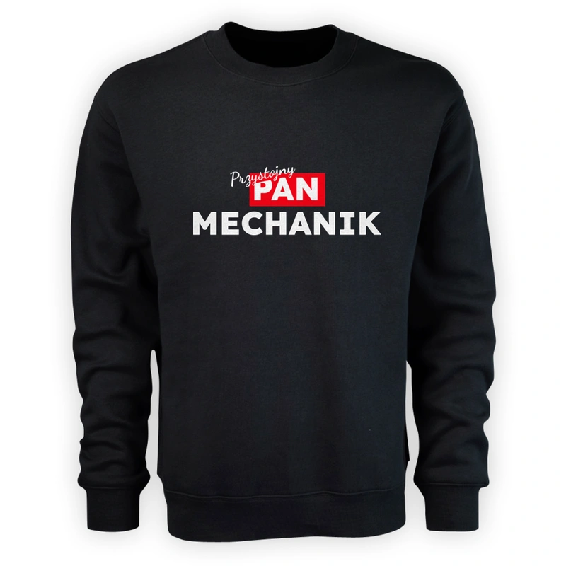 Przystojny Pan Mechanik - Męska Bluza Czarna