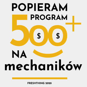 Program 500 Plus Na Mechaników - Męska Koszulka Biała