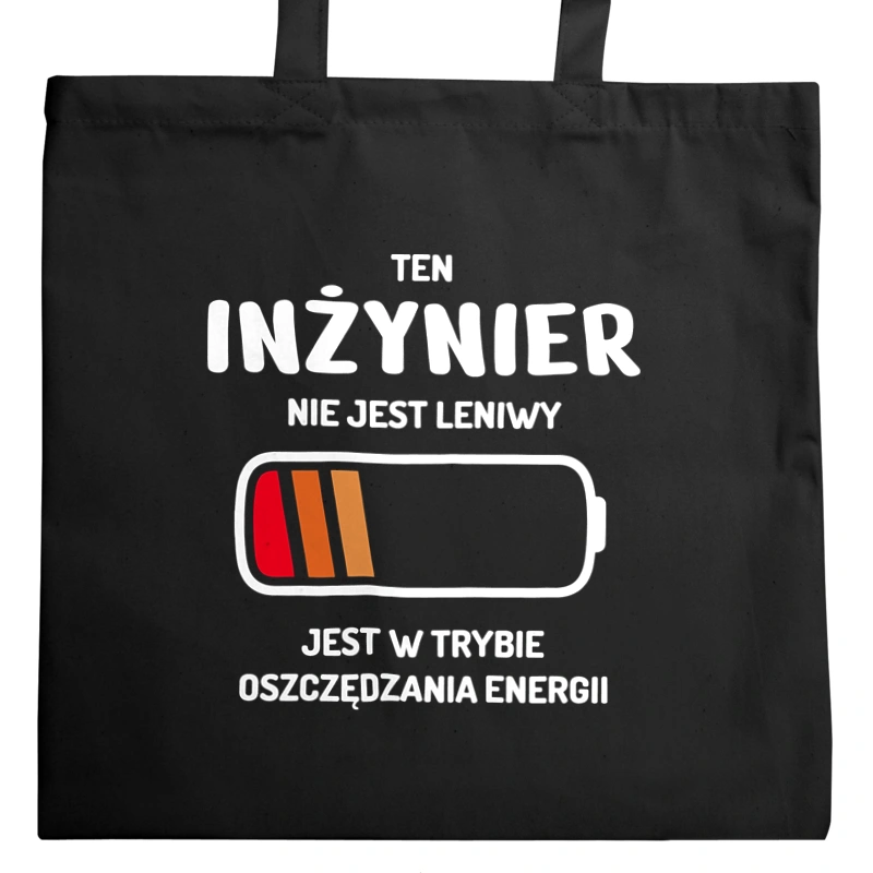 Nie Leniwy Inżynier - Torba Na Zakupy Czarna