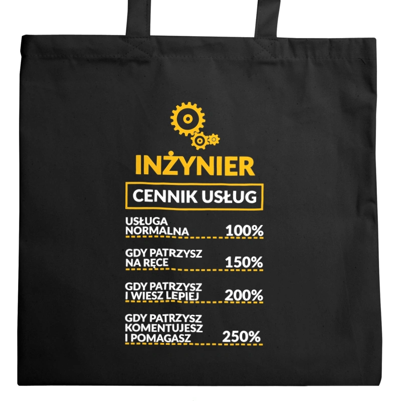 Inżynier - Cennik Usług - Torba Na Zakupy Czarna