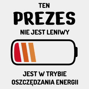 Nie Leniwy Prezes - Męska Koszulka Biała