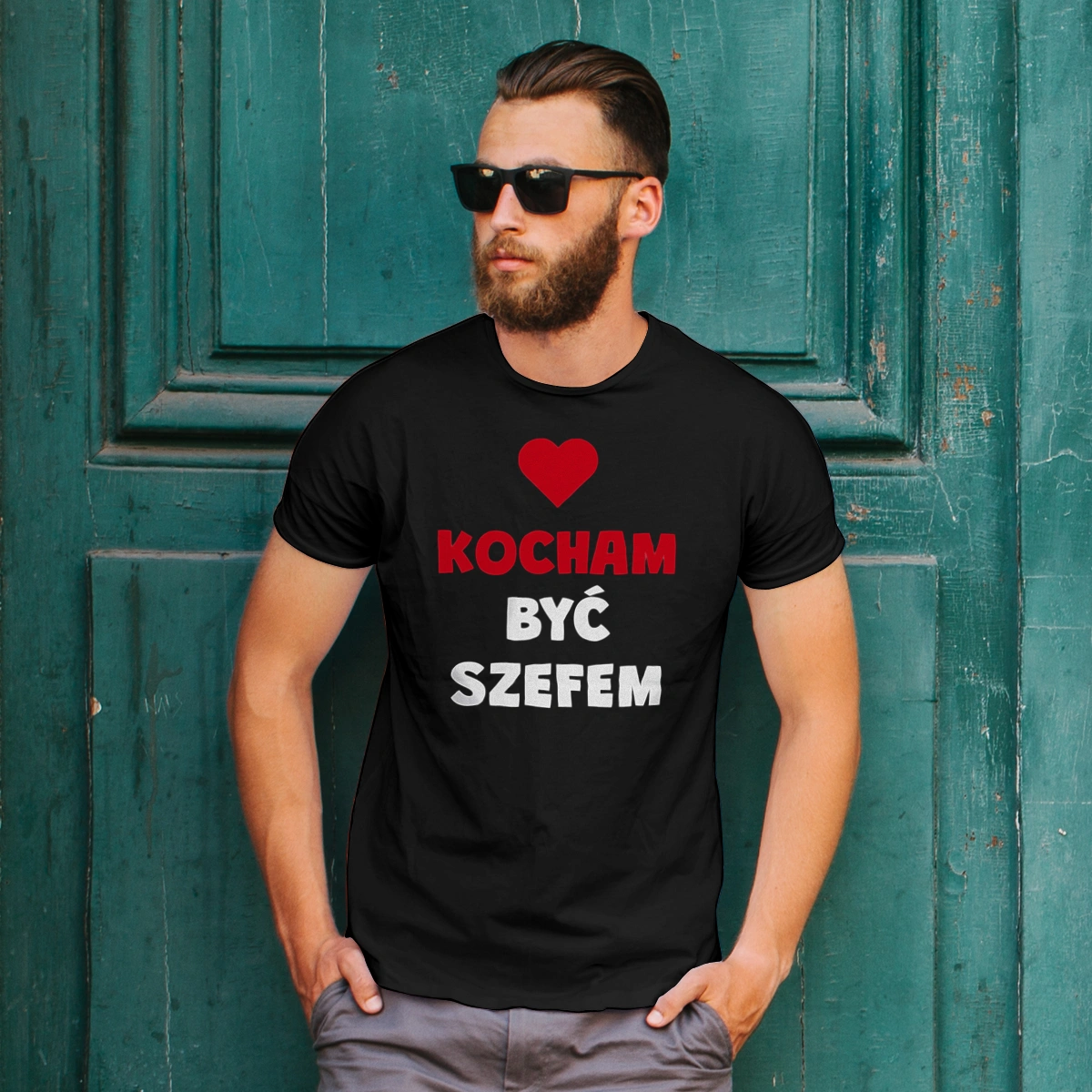 Kocham Być Szefem - Męska Koszulka Czarna