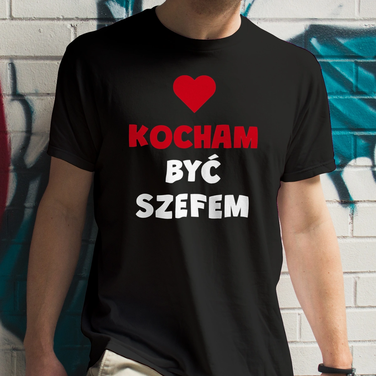 Kocham Być Szefem - Męska Koszulka Czarna