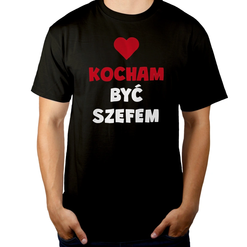 Kocham Być Szefem - Męska Koszulka Czarna