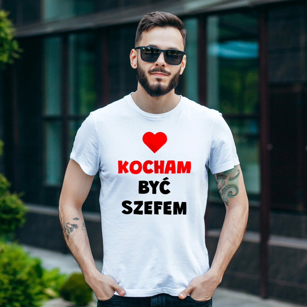 Kocham Być Szefem - Męska Koszulka Biała