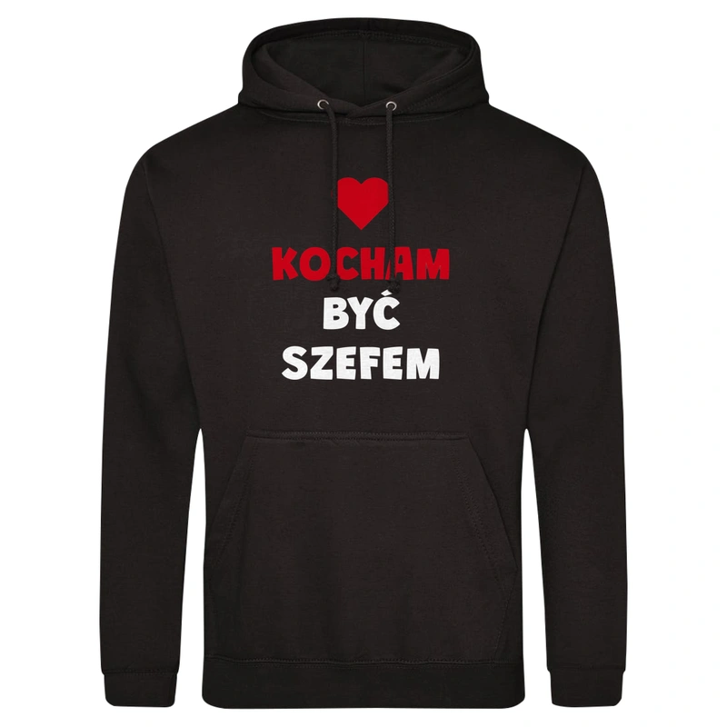 Kocham Być Szefem - Męska Bluza z kapturem Czarna