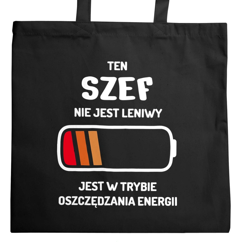 Nie Leniwy Szef - Torba Na Zakupy Czarna