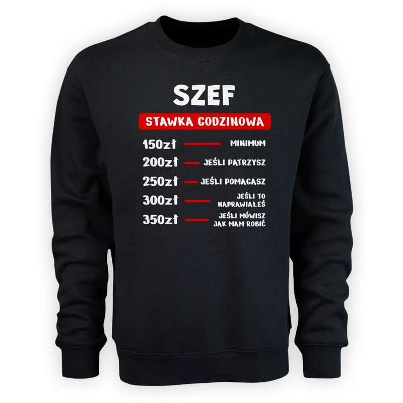 Stawka Godzinowa Szef - Męska Bluza Czarna