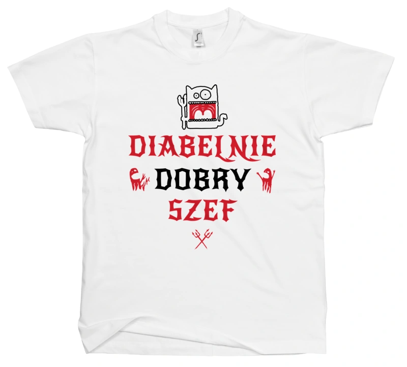 Diabelnie Dobry Szef - Męska Koszulka Biała