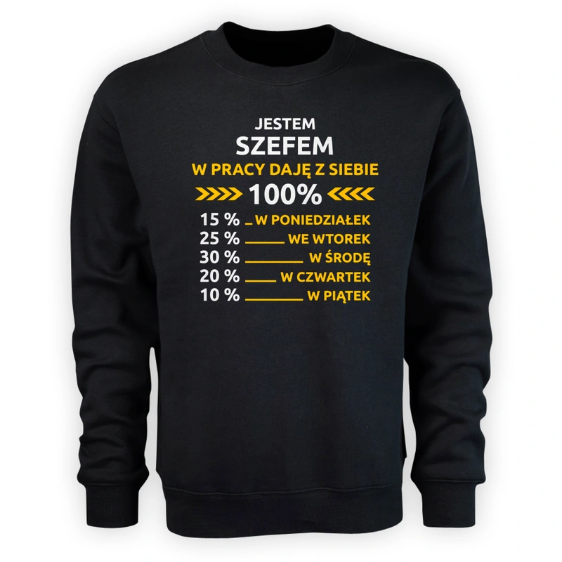 szef w pracy daje z siebie 100%  - Męska Bluza Czarna