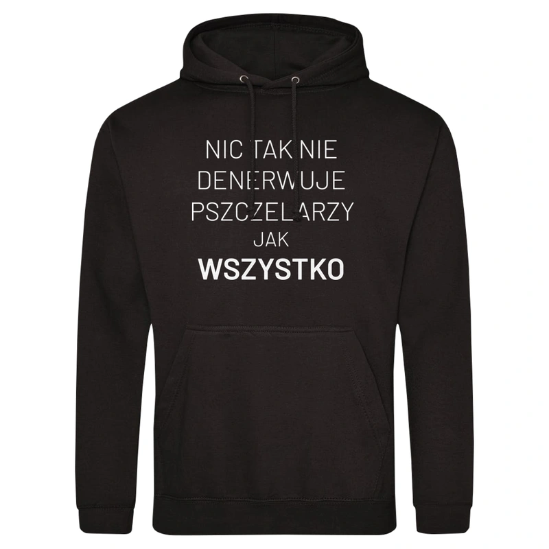 Nic Tak Nie Denerwuje Pszczelarzy Jak Wszystko - Męska Bluza z kapturem Czarna