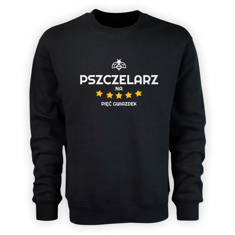 Pszczelarz Na 5 Gwiazdek - Męska Bluza Czarna