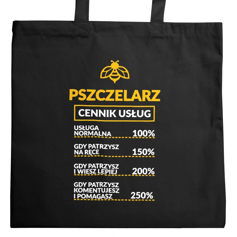 Pszczelarz - Cennik Usług - Torba Na Zakupy Czarna