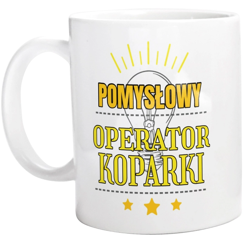 Pomysłowy Operator Koparki - Kubek Biały