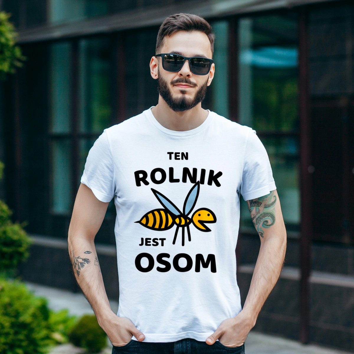 Ten Rolnik Jest Osom Awesome - Męska Koszulka Biała