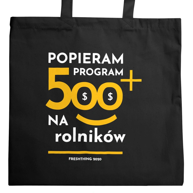 Program 500 Plus Na Rolników - Torba Na Zakupy Czarna