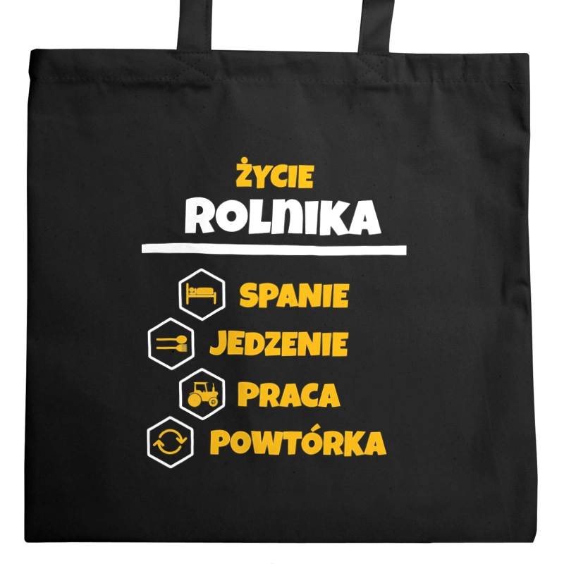 Rolnik - Spanie Jedzenie - Torba Na Zakupy Czarna