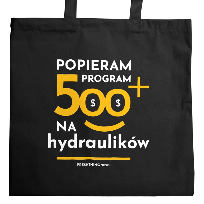 Program 500 Plus Na Hydraulików - Torba Na Zakupy Czarna