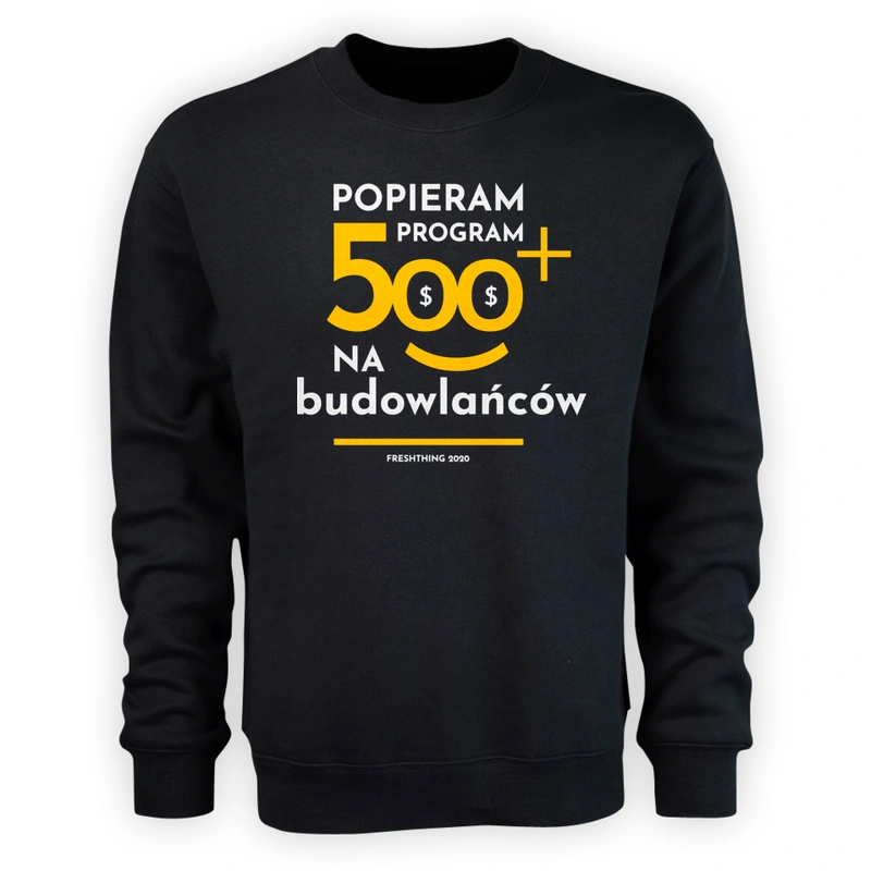 Program 500 Plus Na Budowlańców - Męska Bluza Czarna