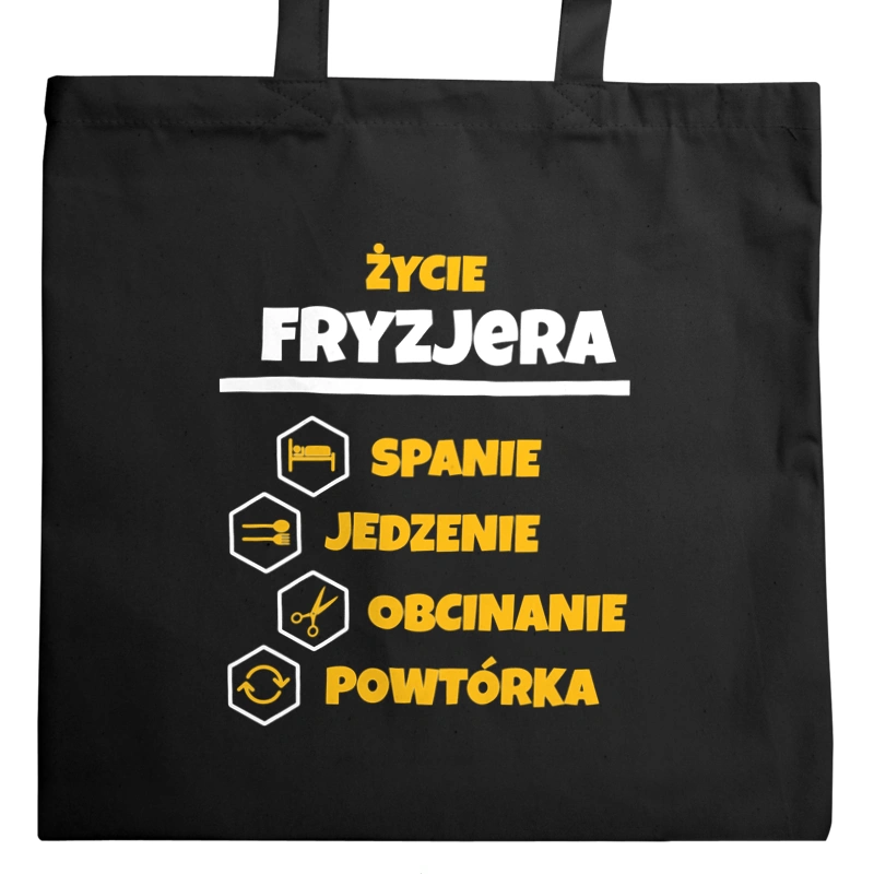 Fryzjer - Spanie Jedzenie - Torba Na Zakupy Czarna