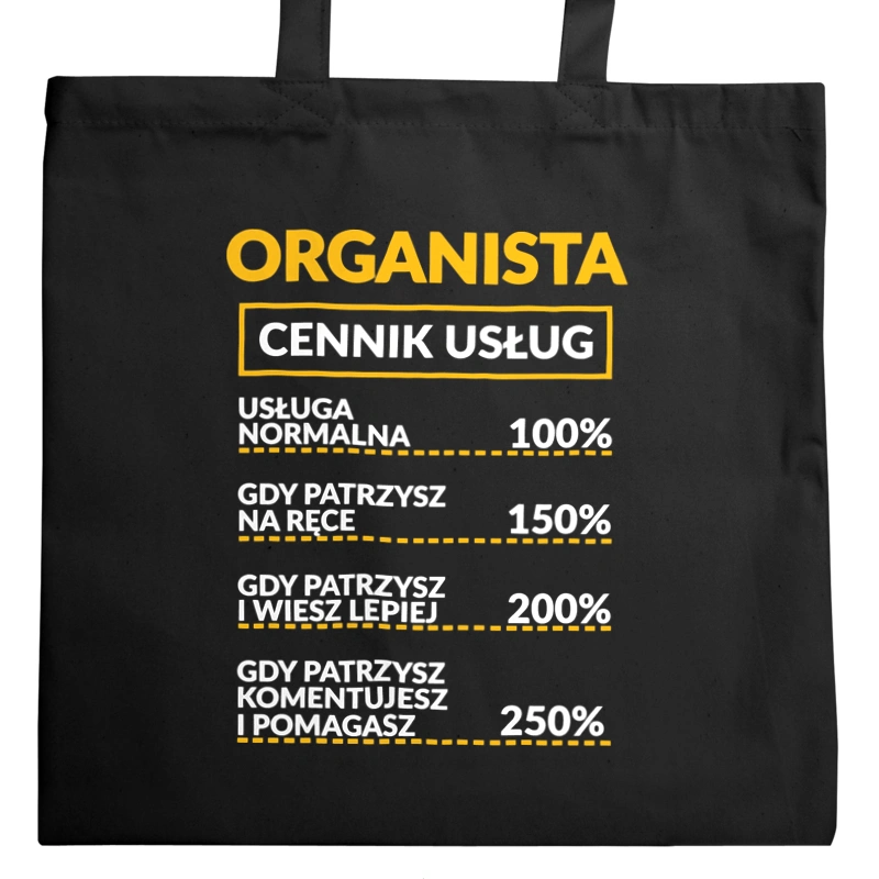 Organista - Cennik Usług - Torba Na Zakupy Czarna