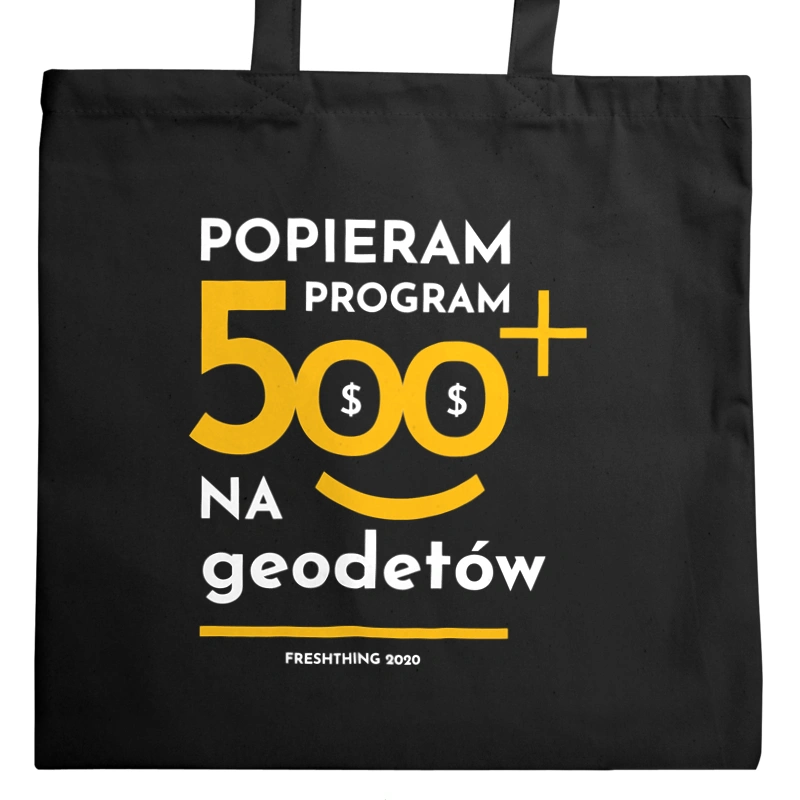 Program 500 Plus Na Geodetów - Torba Na Zakupy Czarna