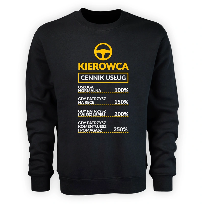 Kierowca - Cennik Usług - Męska Bluza Czarna