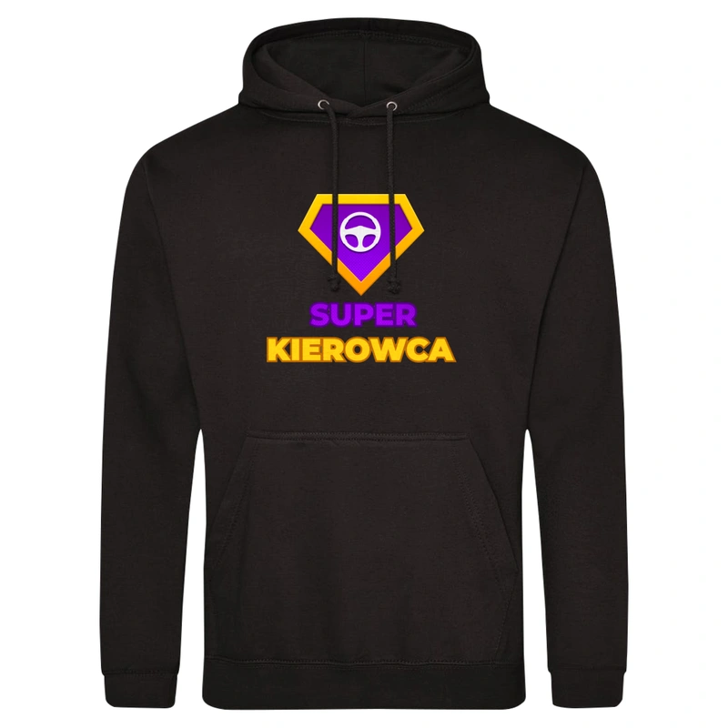 Super Kierowca - Męska Bluza z kapturem Czarna