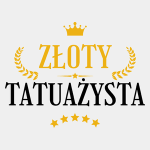 Złoty Tatuażysta - Męska Koszulka Biała