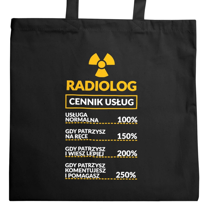 Radiolog - Cennik Usług - Torba Na Zakupy Czarna