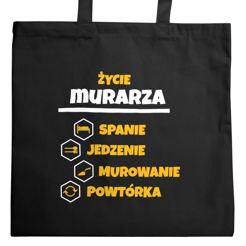 Murarz - Spanie Jedzenie - Torba Na Zakupy Czarna