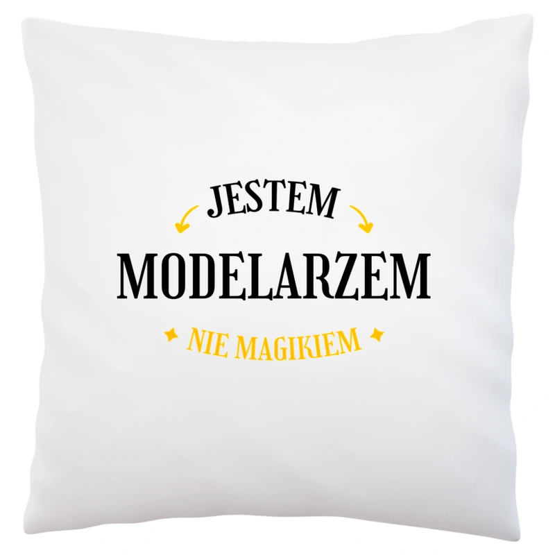 Jestem Modelarzem Nie Magikiem - Poduszka Biała