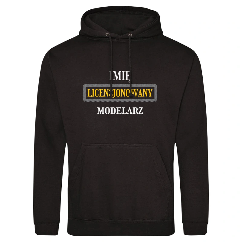 Licencjonowany Modelarz Licencja - Męska Bluza z kapturem Czarna