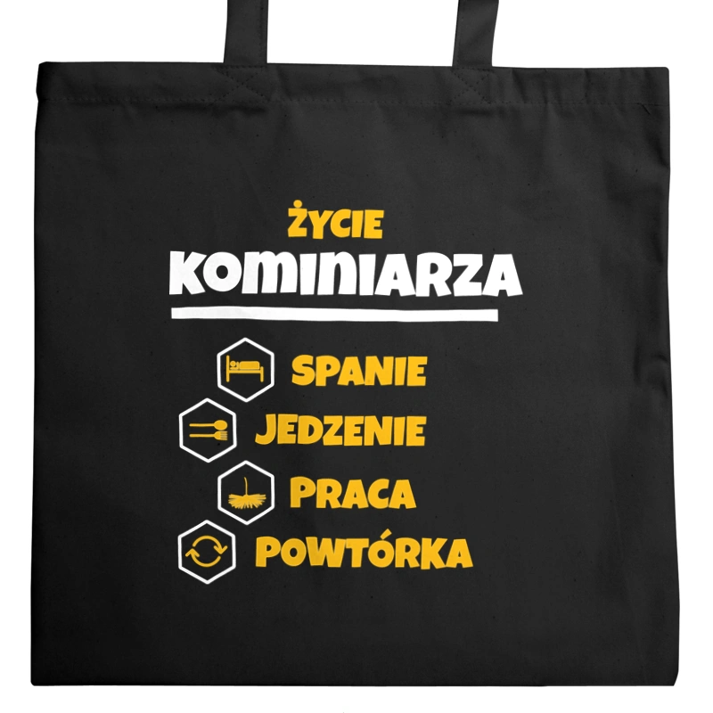 Kominiarz - Spanie Jedzenie - Torba Na Zakupy Czarna