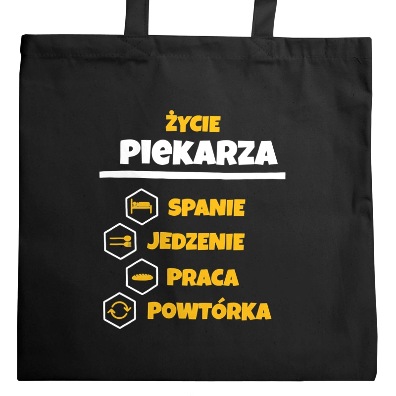 Piekarz - Spanie Jedzenie - Torba Na Zakupy Czarna