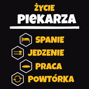 Piekarz - Spanie Jedzenie - Męska Bluza z kapturem Czarna