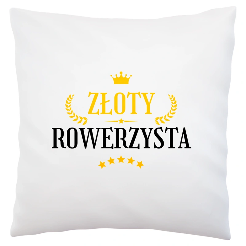 Złoty Rowerzysta - Poduszka Biała