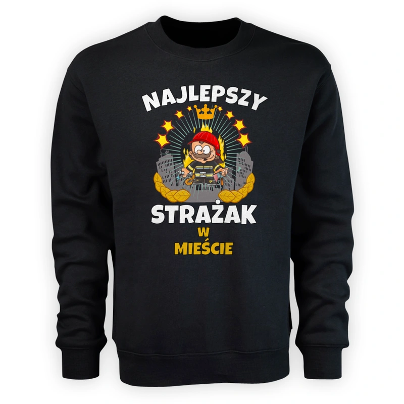 Najlepszy Strażak W Mieście - Męska Bluza Czarna