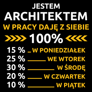 architekt w pracy daje z siebie 100%  - Torba Na Zakupy Czarna