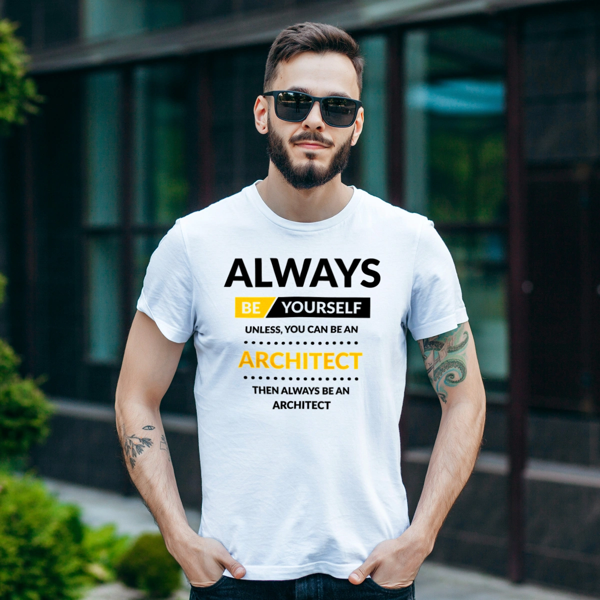 Always Be Architect - Męska Koszulka Biała