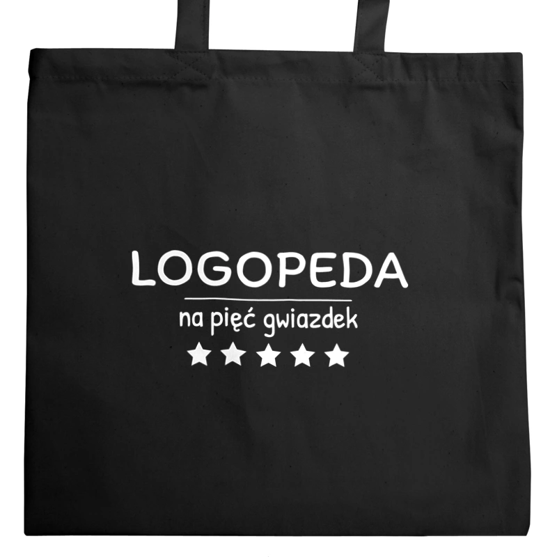 Logopeda Na 5 Gwiazdek - Torba Na Zakupy Czarna