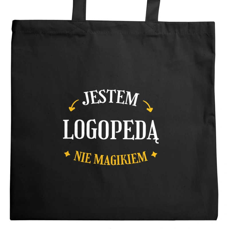 Jestem Logopedą Nie Magikiem - Torba Na Zakupy Czarna