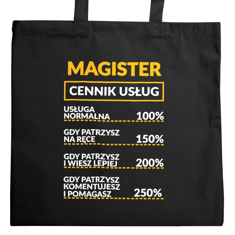 Magister - Cennik Usług - Torba Na Zakupy Czarna