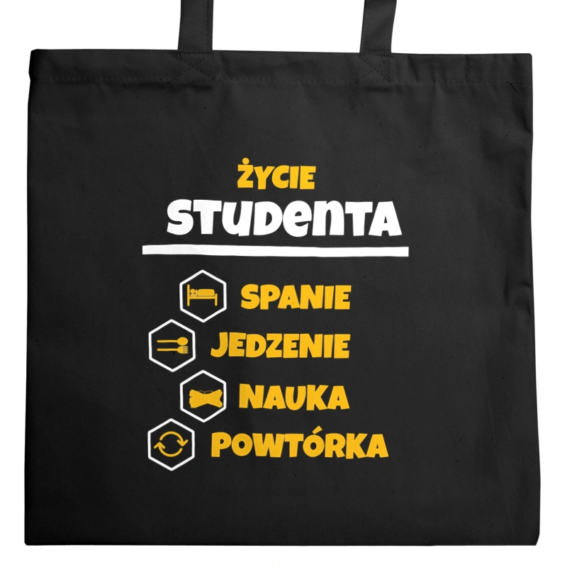 Student - Spanie Jedzenie - Torba Na Zakupy Czarna