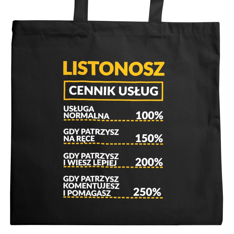 Listonosz - Cennik Usług - Torba Na Zakupy Czarna