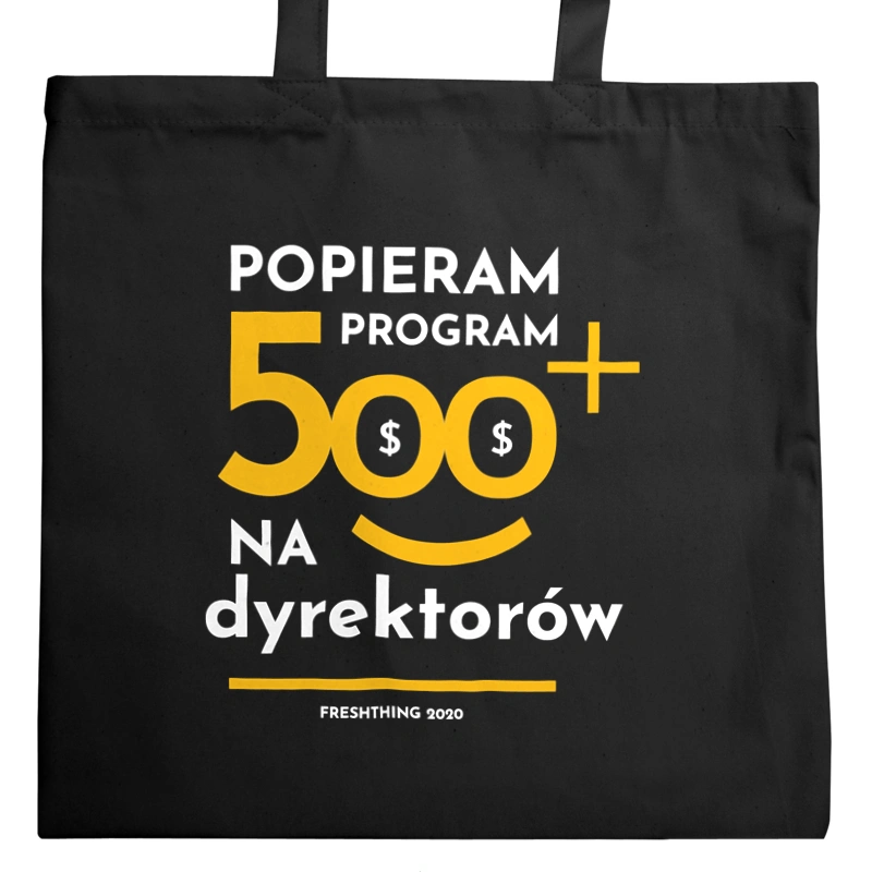 Program 500 Plus Na Dyrektorów - Torba Na Zakupy Czarna