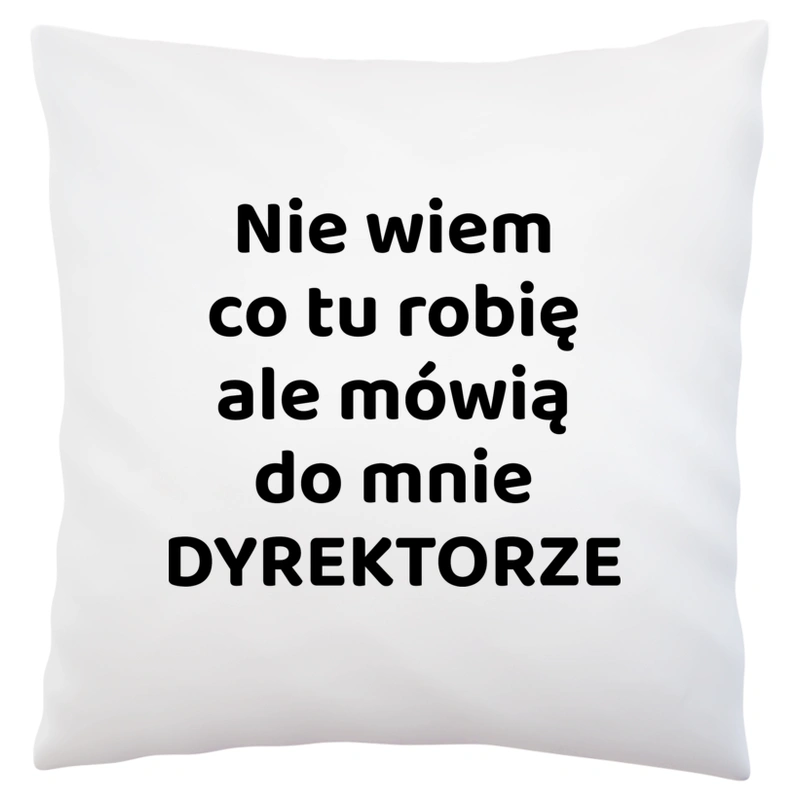 Nie Wiem Co Tu Robię Ale Mówią Do Mnie Dyrektorze - Poduszka Biała