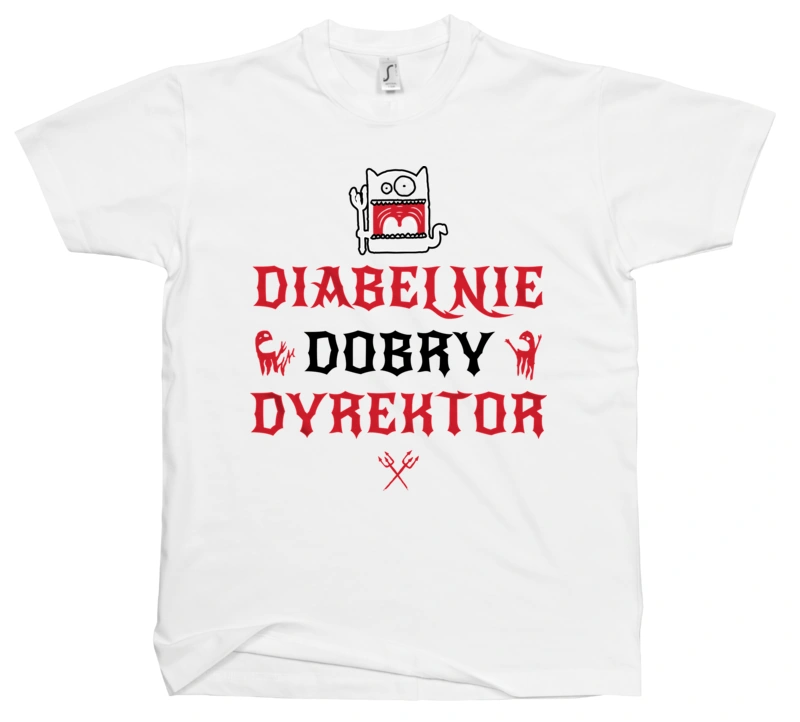 Diabelnie Dobry Dyrektor - Męska Koszulka Biała