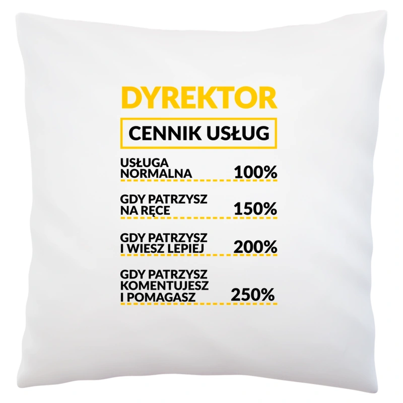 Dyrektor - Cennik Usług - Poduszka Biała